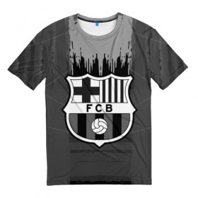 Мужская футболка 3D с принтом FC Barcelona abstract color в Петрозаводске, 100% полиэфир | прямой крой, круглый вырез горловины, длина до линии бедер | 