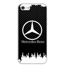Чехол для iPhone 5/5S матовый с принтом Mercedes-Benz в Петрозаводске, Силикон | Область печати: задняя сторона чехла, без боковых панелей | Тематика изображения на принте: 