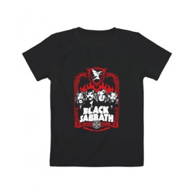 Детская футболка хлопок с принтом Black Sabbath в Петрозаводске, 100% хлопок | круглый вырез горловины, полуприлегающий силуэт, длина до линии бедер | black sabbath | билл уорд | блек | гизер батлер | ози озборн | осборн оззи | сабатаж | тони айомми