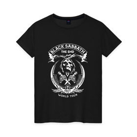 Женская футболка хлопок с принтом Black Sabbath the end в Петрозаводске, 100% хлопок | прямой крой, круглый вырез горловины, длина до линии бедер, слегка спущенное плечо | black sabbath | билл уорд | блек | гизер батлер | ози озборн | осборн оззи | сабатаж | тони айомми