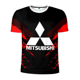 Мужская футболка 3D спортивная с принтом MITSUBISHI SPORT COLLECTION в Петрозаводске, 100% полиэстер с улучшенными характеристиками | приталенный силуэт, круглая горловина, широкие плечи, сужается к линии бедра | Тематика изображения на принте:  машина | марка | митсубиси