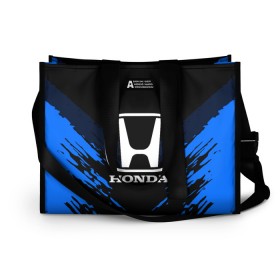 Сумка-шоппер 3D с принтом HONDA SPORT COLLECTION в Петрозаводске, 100% полиэстер | застегивается на металлическую кнопку; внутренний карман застегивается на молнию. Стенки укреплены специальным мягким материалом, чтобы защитить содержимое от несильных ударов
 | auto | automobile | car | honda | machine | motor | motor car | sport car | автомашина | бренд | легковой автомобиль | марка | спортивный автомобиль | тачка | хонда