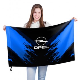 Флаг 3D с принтом OPEL SPORT COLLECTION в Петрозаводске, 100% полиэстер | плотность ткани — 95 г/м2, размер — 67 х 109 см. Принт наносится с одной стороны | Тематика изображения на принте: 