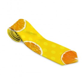 Галстук 3D с принтом Апельсиновое настроение в Петрозаводске, 100% полиэстер | Длина 148 см; Плотность 150-180 г/м2 | апельсин