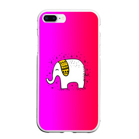 Чехол для iPhone 7Plus/8 Plus матовый с принтом Радужный слоник в Петрозаводске, Силикон | Область печати: задняя сторона чехла, без боковых панелей | детские | животные | слон | слоник | слоны