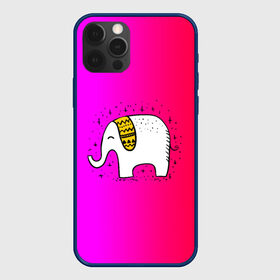 Чехол для iPhone 12 Pro с принтом Радужный слоник в Петрозаводске, силикон | область печати: задняя сторона чехла, без боковых панелей | Тематика изображения на принте: детские | животные | слон | слоник | слоны