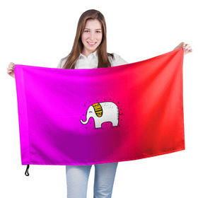 Флаг 3D с принтом Радужный слоник в Петрозаводске, 100% полиэстер | плотность ткани — 95 г/м2, размер — 67 х 109 см. Принт наносится с одной стороны | детские | животные | слон | слоник | слоны