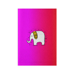 Обложка для паспорта матовая кожа с принтом Радужный слоник в Петрозаводске, натуральная матовая кожа | размер 19,3 х 13,7 см; прозрачные пластиковые крепления | детские | животные | слон | слоник | слоны