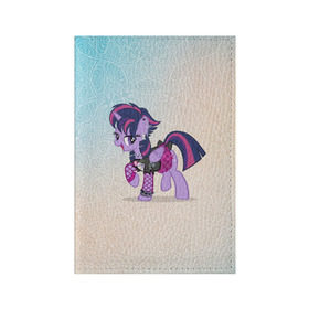 Обложка для паспорта матовая кожа с принтом My Little Pony в Петрозаводске, натуральная матовая кожа | размер 19,3 х 13,7 см; прозрачные пластиковые крепления | Тематика изображения на принте: мой маленький пони | мультфильм