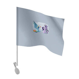 Флаг для автомобиля с принтом My Little Pony в Петрозаводске, 100% полиэстер | Размер: 30*21 см | 