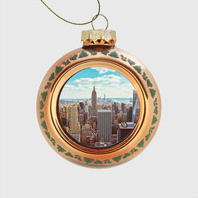 Стеклянный ёлочный шар с принтом Столица мира (Нью-Йорк) в Петрозаводске, Стекло | Диаметр: 80 мм | Тематика изображения на принте: america | new york | usa | америка | каменные джунгли | нью йорк | сша