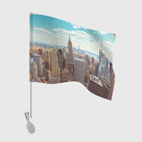 Флаг для автомобиля с принтом Столица мира (Нью-Йорк) в Петрозаводске, 100% полиэстер | Размер: 30*21 см | america | new york | usa | америка | каменные джунгли | нью йорк | сша