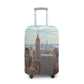 Чехол для чемодана 3D с принтом Столица мира (Нью-Йорк) в Петрозаводске, 86% полиэфир, 14% спандекс | двустороннее нанесение принта, прорези для ручек и колес | america | new york | usa | америка | каменные джунгли | нью йорк | сша