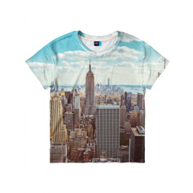 Детская футболка 3D с принтом Столица мира (Нью-Йорк) в Петрозаводске, 100% гипоаллергенный полиэфир | прямой крой, круглый вырез горловины, длина до линии бедер, чуть спущенное плечо, ткань немного тянется | america | new york | usa | америка | каменные джунгли | нью йорк | сша