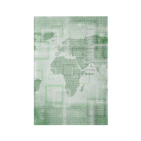 Обложка для паспорта матовая кожа с принтом Цифровая карта мира в Петрозаводске, натуральная матовая кожа | размер 19,3 х 13,7 см; прозрачные пластиковые крепления | 