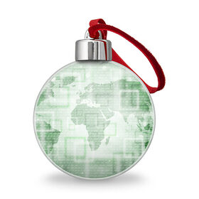 Ёлочный шар с принтом Цифровая карта мира в Петрозаводске, Пластик | Диаметр: 77 мм | 