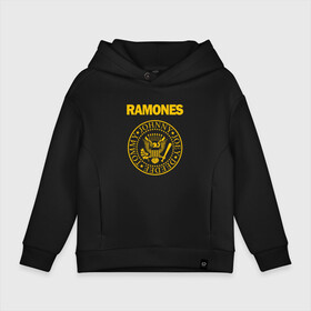 Детское худи Oversize хлопок с принтом Ramones в Петрозаводске, френч-терри — 70% хлопок, 30% полиэстер. Мягкий теплый начес внутри —100% хлопок | боковые карманы, эластичные манжеты и нижняя кромка, капюшон на магнитной кнопке | punk | punkrock | панк