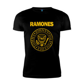 Мужская футболка премиум с принтом Ramones в Петрозаводске, 92% хлопок, 8% лайкра | приталенный силуэт, круглый вырез ворота, длина до линии бедра, короткий рукав | punk | punkrock | панк