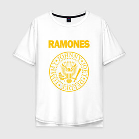 Мужская футболка хлопок Oversize с принтом Ramones в Петрозаводске, 100% хлопок | свободный крой, круглый ворот, “спинка” длиннее передней части | punk | punkrock | панк