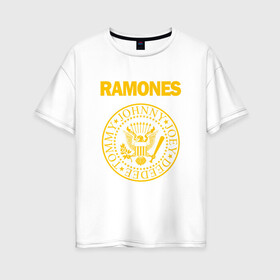 Женская футболка хлопок Oversize с принтом Ramones в Петрозаводске, 100% хлопок | свободный крой, круглый ворот, спущенный рукав, длина до линии бедер
 | punk | punkrock | панк