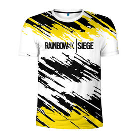Мужская футболка 3D спортивная с принтом RAINBOW SIX SIEGE в Петрозаводске, 100% полиэстер с улучшенными характеристиками | приталенный силуэт, круглая горловина, широкие плечи, сужается к линии бедра | cybersport | esports | pro league | r6 | rainbow | rainbow six | siege | six | армия | боевик | военные | война | игры | киберспорт | логотип | оперативники | радуга | шутер