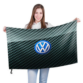 Флаг 3D с принтом Volkswagen SPORT в Петрозаводске, 100% полиэстер | плотность ткани — 95 г/м2, размер — 67 х 109 см. Принт наносится с одной стороны | 