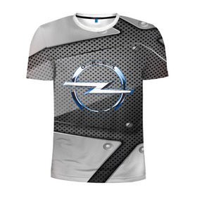 Мужская футболка 3D спортивная с принтом Opel metalic 2018 в Петрозаводске, 100% полиэстер с улучшенными характеристиками | приталенный силуэт, круглая горловина, широкие плечи, сужается к линии бедра | 
