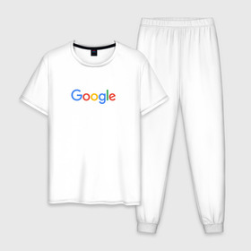 Мужская пижама хлопок с принтом Google в Петрозаводске, 100% хлопок | брюки и футболка прямого кроя, без карманов, на брюках мягкая резинка на поясе и по низу штанин
 | google
