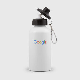 Бутылка спортивная с принтом Google в Петрозаводске, металл | емкость — 500 мл, в комплекте две пластиковые крышки и карабин для крепления | google
