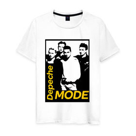 Мужская футболка хлопок с принтом Группа Depeche Mode в Петрозаводске, 100% хлопок | прямой крой, круглый вырез горловины, длина до линии бедер, слегка спущенное плечо. | depeche mode | альтернативный | вестник моды | депеш мод | депешмод | дэйв гаан | индастриал | мартин гор | музыка | новая волна | роза | рок | синти поп | электроник | энди флетчер