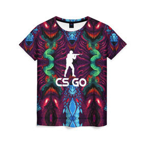 Женская футболка 3D с принтом CS GO hyper beast collection в Петрозаводске, 100% полиэфир ( синтетическое хлопкоподобное полотно) | прямой крой, круглый вырез горловины, длина до линии бедер | скоростной зверь