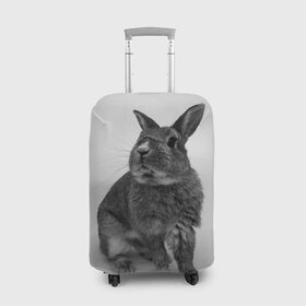 Чехол для чемодана 3D с принтом Кролик в Петрозаводске, 86% полиэфир, 14% спандекс | двустороннее нанесение принта, прорези для ручек и колес | заяц | кролик