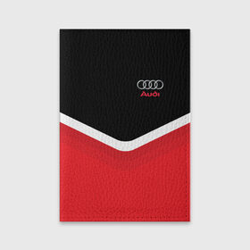 Обложка для паспорта матовая кожа с принтом Audi Black & Red в Петрозаводске, натуральная матовая кожа | размер 19,3 х 13,7 см; прозрачные пластиковые крепления | Тематика изображения на принте: audi | ауди | кольца | красный | машина | черный