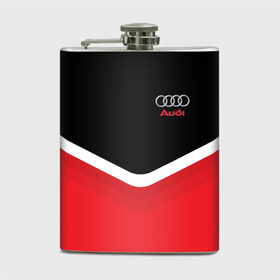Фляга с принтом Audi Black & Red в Петрозаводске, металлический корпус | емкость 0,22 л, размер 125 х 94 мм. Виниловая наклейка запечатывается полностью | audi | ауди | кольца | красный | машина | черный