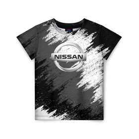 Детская футболка 3D с принтом Nissan в Петрозаводске, 100% гипоаллергенный полиэфир | прямой крой, круглый вырез горловины, длина до линии бедер, чуть спущенное плечо, ткань немного тянется | motor | nissan | авто | лого | машина | ниссан | тачка