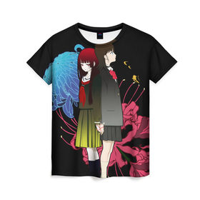 Женская футболка 3D с принтом Адская девочка в Петрозаводске, 100% полиэфир ( синтетическое хлопкоподобное полотно) | прямой крой, круглый вырез горловины, длина до линии бедер | ai enma | anime | hell girl | jigoku shoujo | адская девочка | аниме