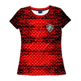 Женская футболка 3D с принтом FLUMINENSE sport uniform в Петрозаводске, 100% полиэфир ( синтетическое хлопкоподобное полотно) | прямой крой, круглый вырез горловины, длина до линии бедер | football | soccer