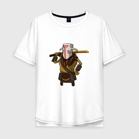 Мужская футболка хлопок Oversize с принтом Juggernaut в Петрозаводске, 100% хлопок | свободный крой, круглый ворот, “спинка” длиннее передней части | dota2 | games | hero | juggernaut