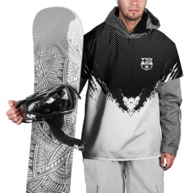 Накидка на куртку 3D с принтом Barcelona black 2018 в Петрозаводске, 100% полиэстер |  | football | soccer | барселона