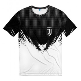 Мужская футболка 3D с принтом Juventus black 2018 в Петрозаводске, 100% полиэфир | прямой крой, круглый вырез горловины, длина до линии бедер | Тематика изображения на принте: 