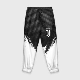 Детские брюки 3D с принтом Juventus black 2018 в Петрозаводске, 100% полиэстер | манжеты по низу, эластичный пояс регулируется шнурком, по бокам два кармана без застежек, внутренняя часть кармана из мелкой сетки | 
