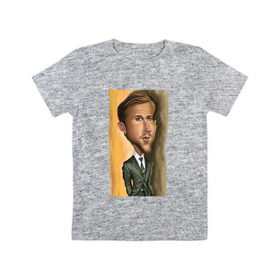 Детская футболка хлопок с принтом Райан Гослинг в Петрозаводске, 100% хлопок | круглый вырез горловины, полуприлегающий силуэт, длина до линии бедер | ryan gosling | актер | райан гослинг
