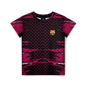 Детская футболка 3D с принтом Barcelona abstract collection в Петрозаводске, 100% гипоаллергенный полиэфир | прямой крой, круглый вырез горловины, длина до линии бедер, чуть спущенное плечо, ткань немного тянется | football | soccer | барселона