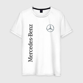 Мужская футболка хлопок с принтом Mercedes-Benz в Петрозаводске, 100% хлопок | прямой крой, круглый вырез горловины, длина до линии бедер, слегка спущенное плечо. | benz | mercedes | авто | автомобиль | бенз | мерседес