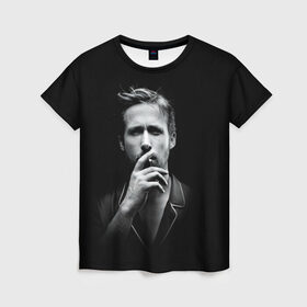 Женская футболка 3D с принтом Ryan Gosling в Петрозаводске, 100% полиэфир ( синтетическое хлопкоподобное полотно) | прямой крой, круглый вырез горловины, длина до линии бедер | ryan gosling | актер | райан гослинг