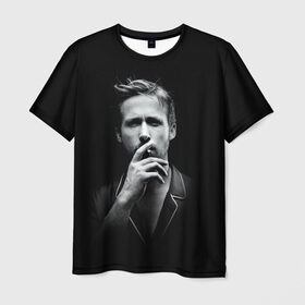 Мужская футболка 3D с принтом Ryan Gosling в Петрозаводске, 100% полиэфир | прямой крой, круглый вырез горловины, длина до линии бедер | Тематика изображения на принте: ryan gosling | актер | райан гослинг