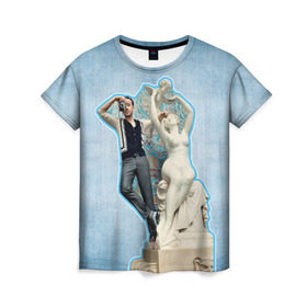 Женская футболка 3D с принтом Райан Гослинг_11 в Петрозаводске, 100% полиэфир ( синтетическое хлопкоподобное полотно) | прямой крой, круглый вырез горловины, длина до линии бедер | ryan gosling | актер | райан гослинг