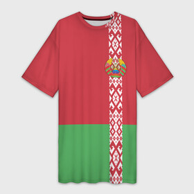 Платье-футболка 3D с принтом Белоруссия, лента с гербом в Петрозаводске,  |  | belarus | byelorussia | беларусь | белорус | белоруссия | белорусский | минск | республика | флаг