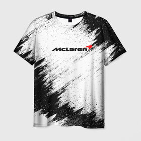 Мужская футболка 3D с принтом McLaren в Петрозаводске, 100% полиэфир | прямой крой, круглый вырез горловины, длина до линии бедер | auto | car | mclaren | race | авто | гонки | краска | краски | макларен | марка | машина