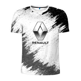 Мужская футболка 3D спортивная с принтом Renault в Петрозаводске, 100% полиэстер с улучшенными характеристиками | приталенный силуэт, круглая горловина, широкие плечи, сужается к линии бедра | auto | car | race | renault | авто | гонки | краска | краски | марка | машина | рено